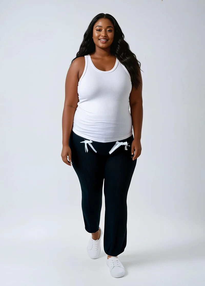 Plus Size Bow-Accent Flared Leggings