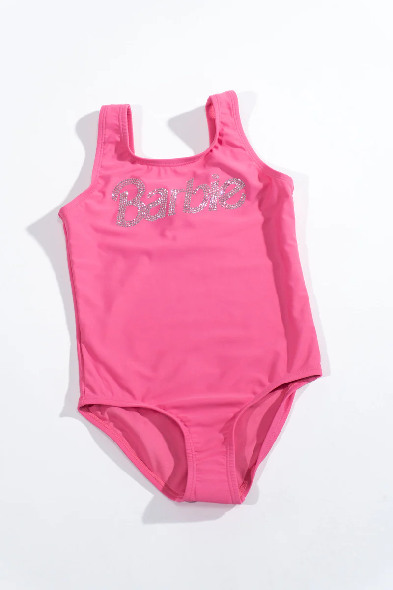 Girls Barbie Sparkle One-Piece Swimsuit