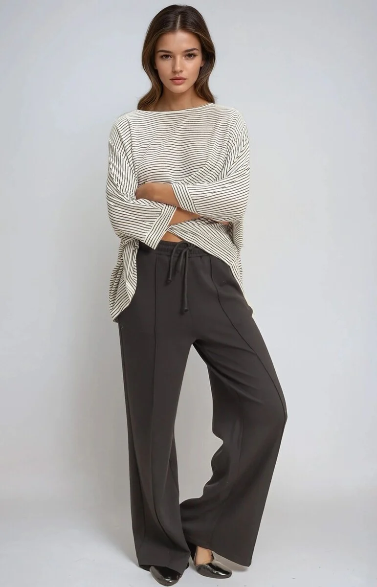 Straight-Leg Scuba Pintucked Sweatpants
