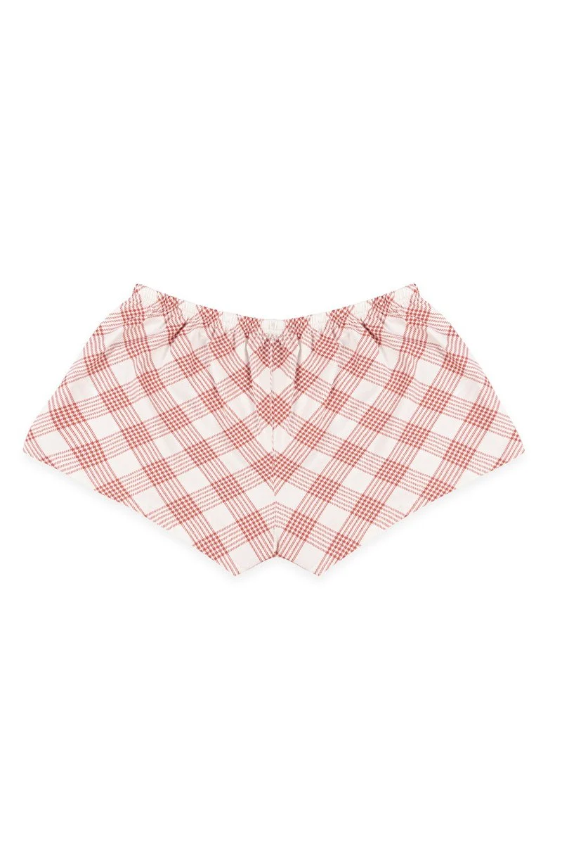 Cat Graphic Tee & Plaid Shorts Pajama Set - Image 6