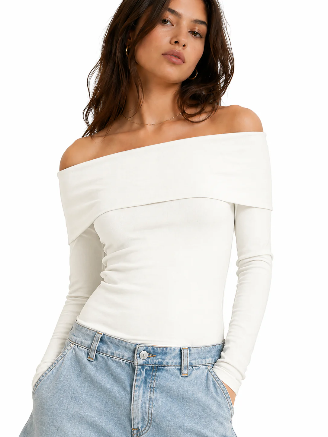 Foldover Off-The-Shoulder Top - Image 13