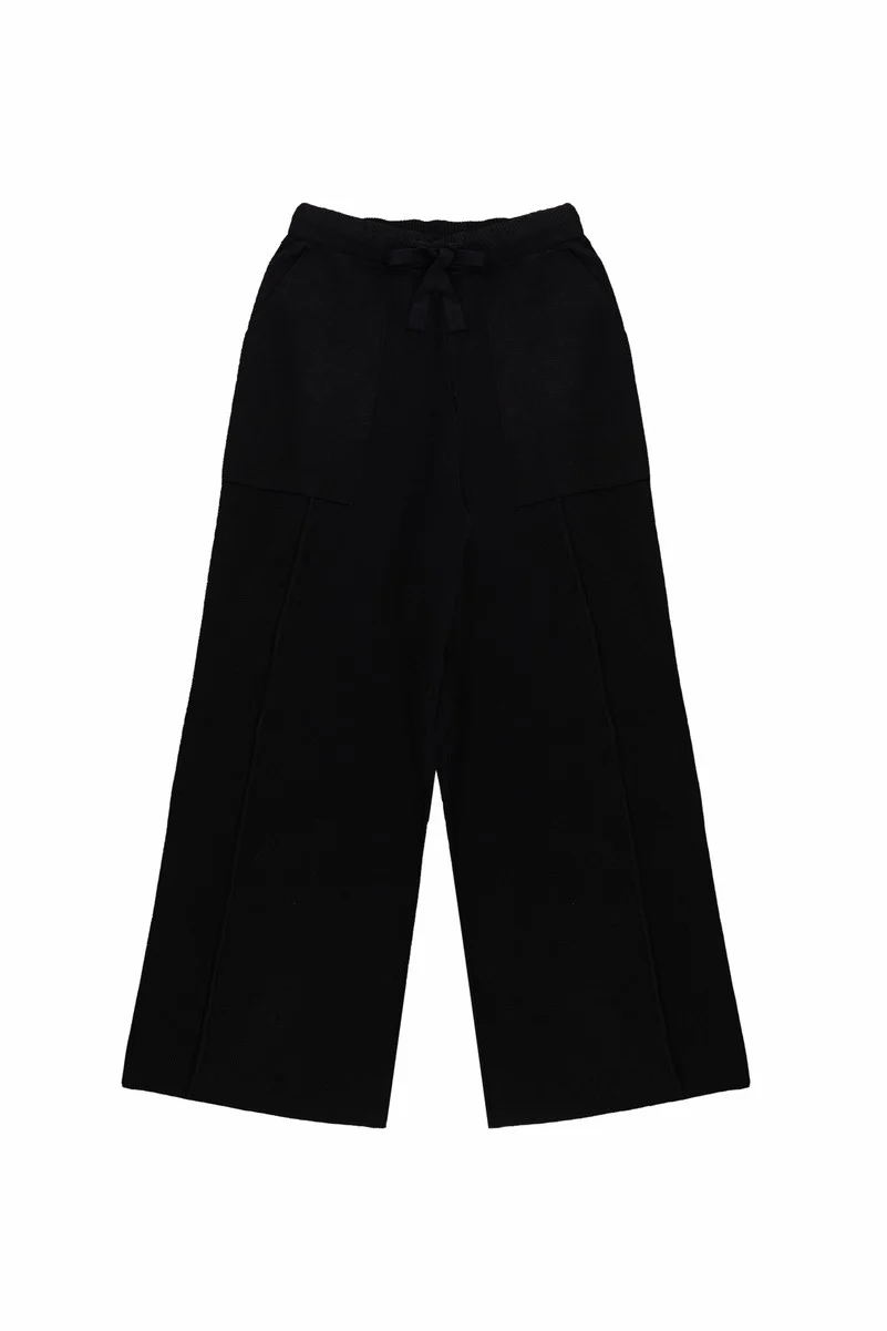 Drawstring Sweater Knit Pants - Image 3
