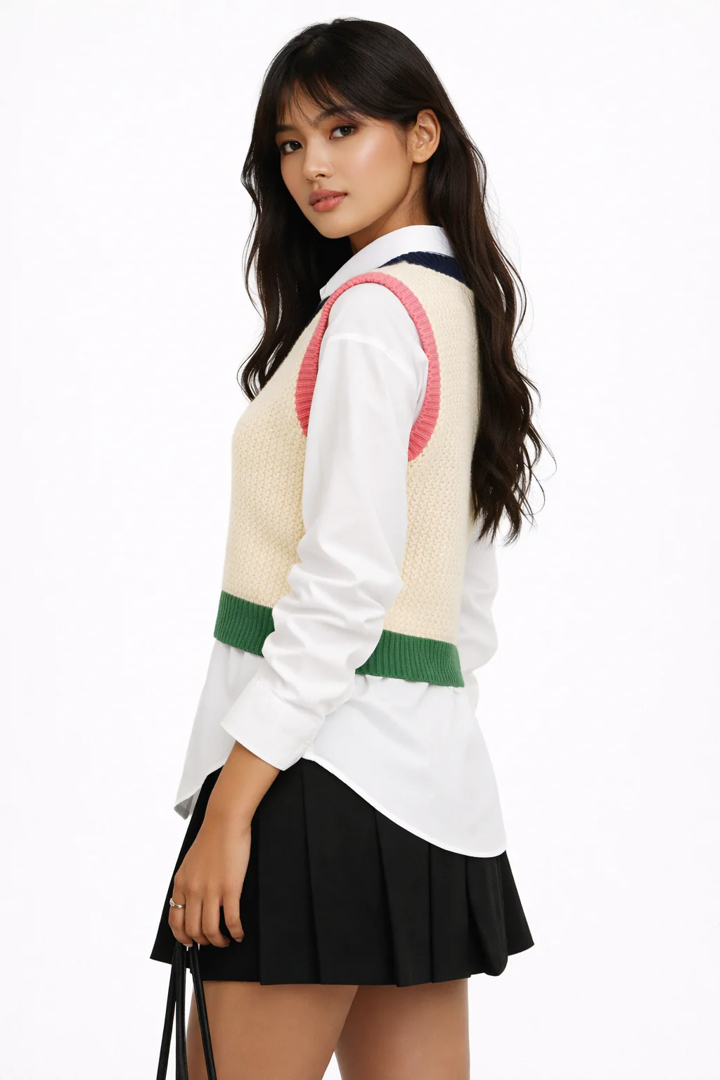 Colorblock V-Neck Sweater Vest - Image 2
