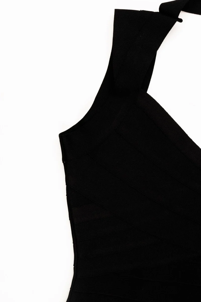 Halter Bandage Bodycon Mini Dress - Image 3