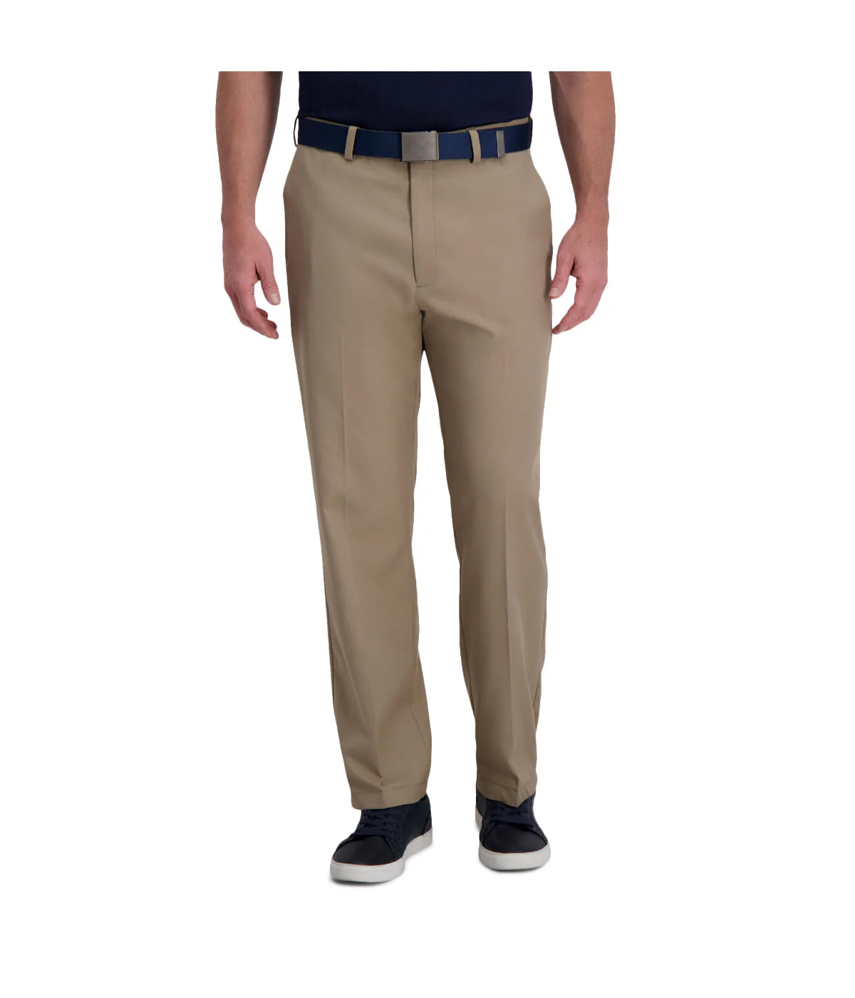 Haggar Men's Cool Right Performance Flex Classic Fit Pant Khaki Heather