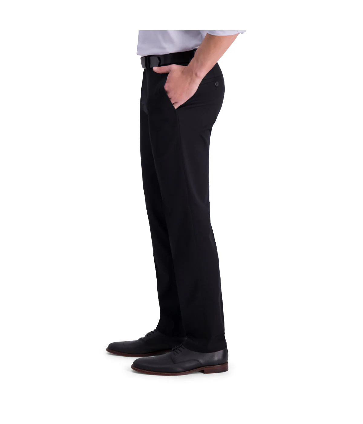 Haggar Men's Iron Free Premium Khaki-Slim/Straight Fit Black - Image 3