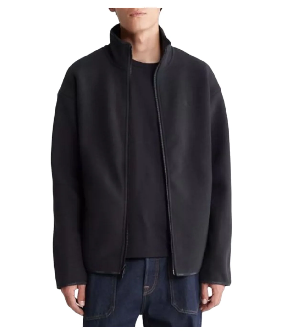 Long Sleeve Polar Fleece Fz Jacket Black - Image 3