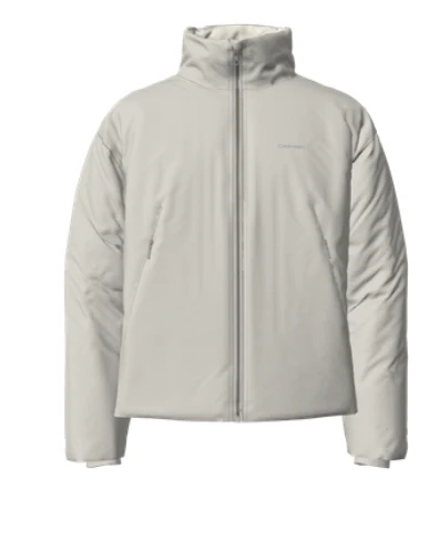 Long Sleeves Front Zipper Mock Neck Puffer Coat - Image 2