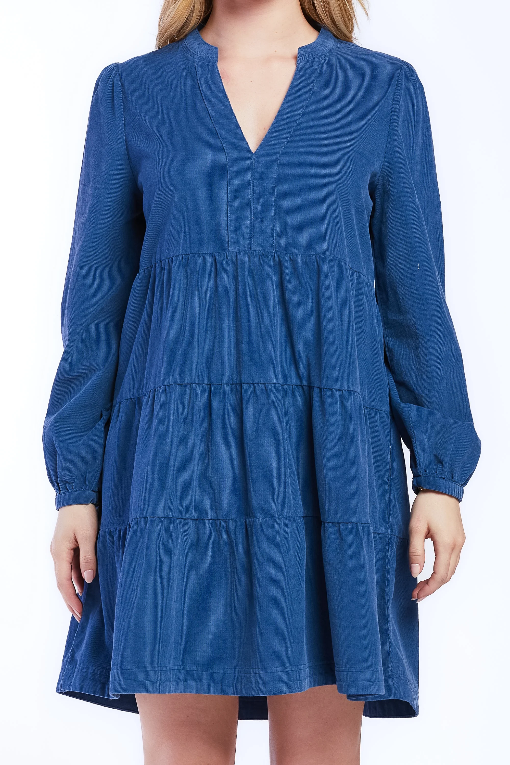 Sherin Long Sleeve Tiered Baby Doll Dress