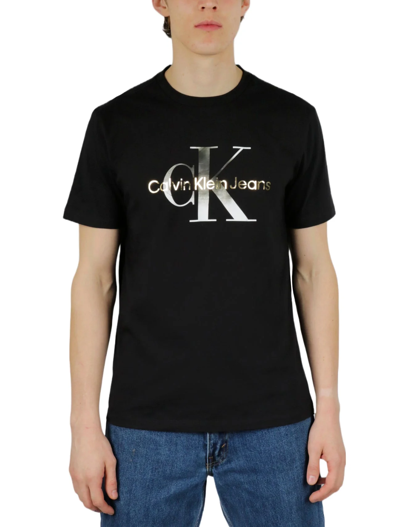 Short Sleeves Gold/Silver Metallic Monogram Tee - Image 2