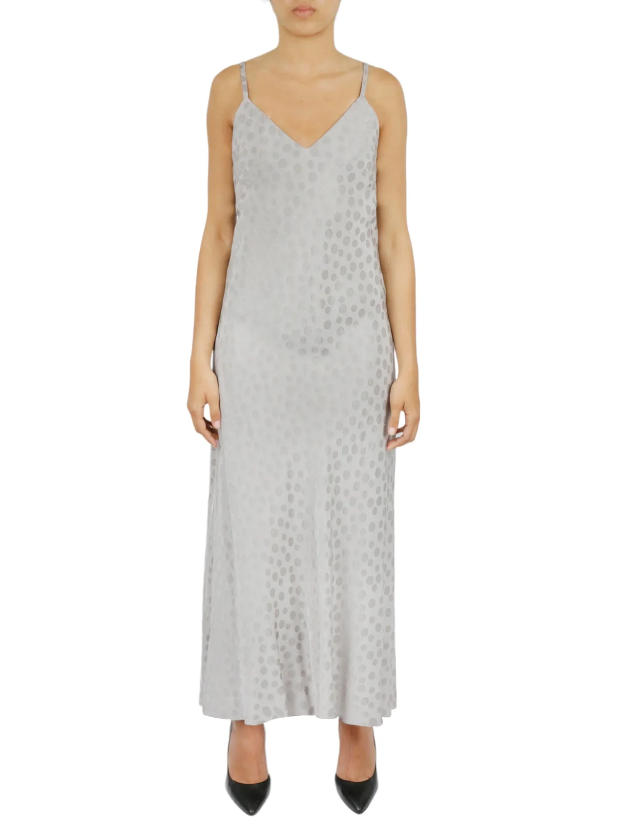 Tonal Patterned Charmeuse Dress